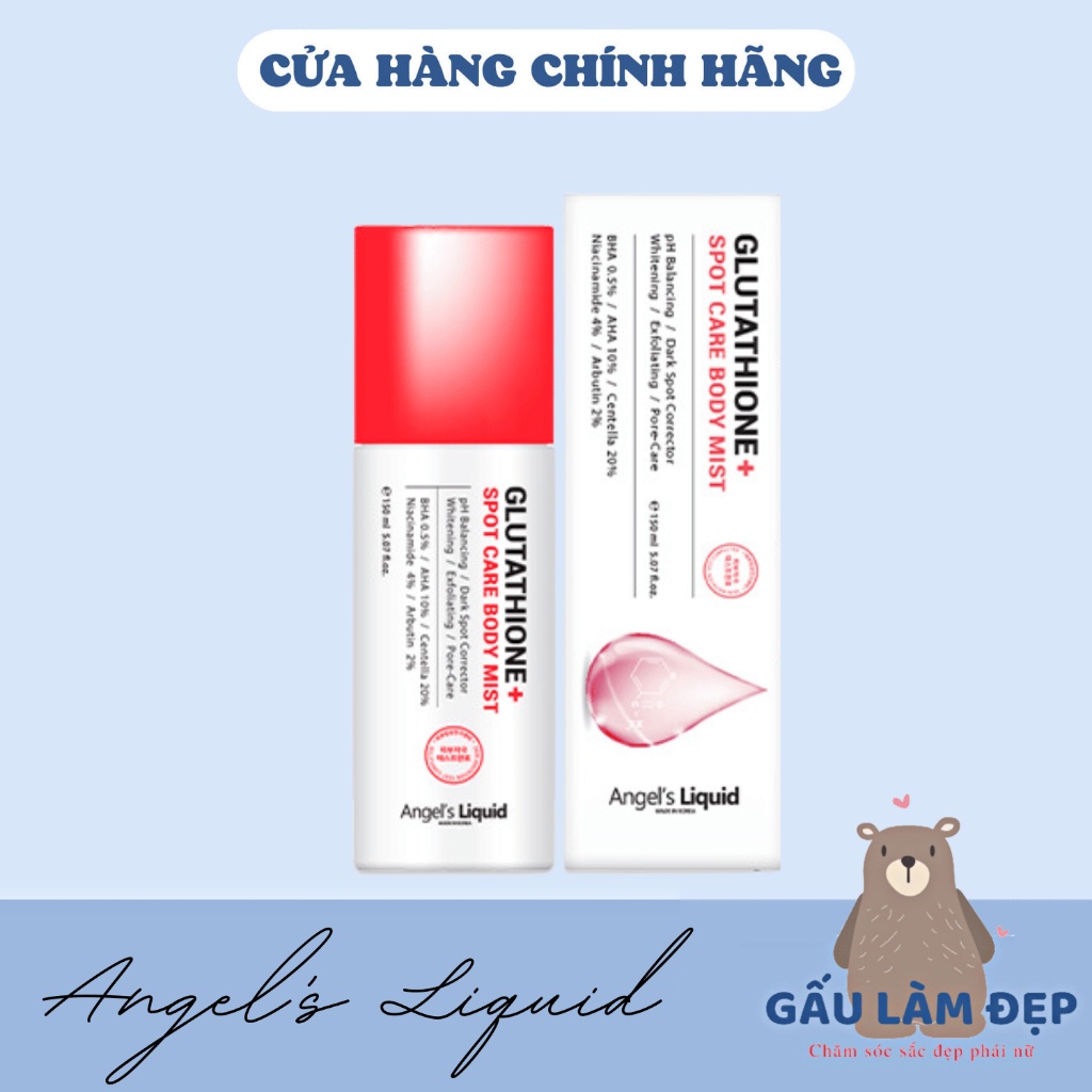 Xịt giảm mụn lưng Angel's Liquid Glutathione Plus Centella Calming Body Mist 150ml