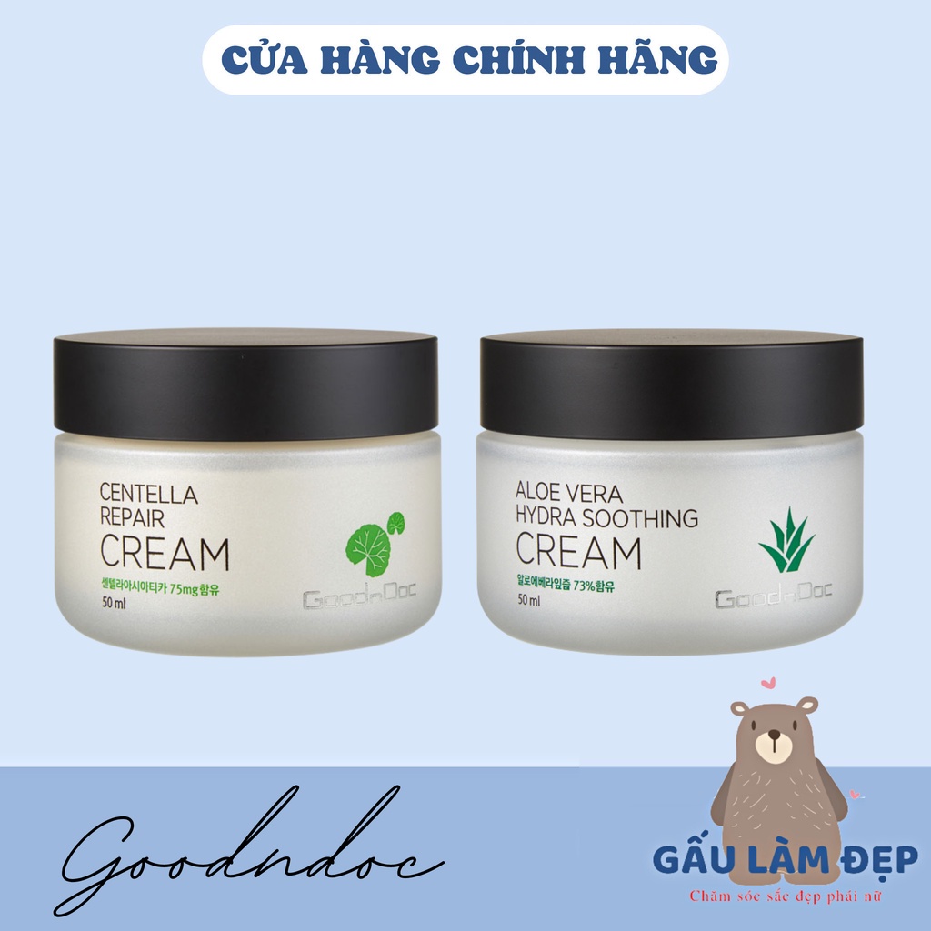 Kem Dưỡng Lô Hội & Rau Má Phục Hồi Da Yếu Làm Khỏe Da GoodnDoc - 50ml