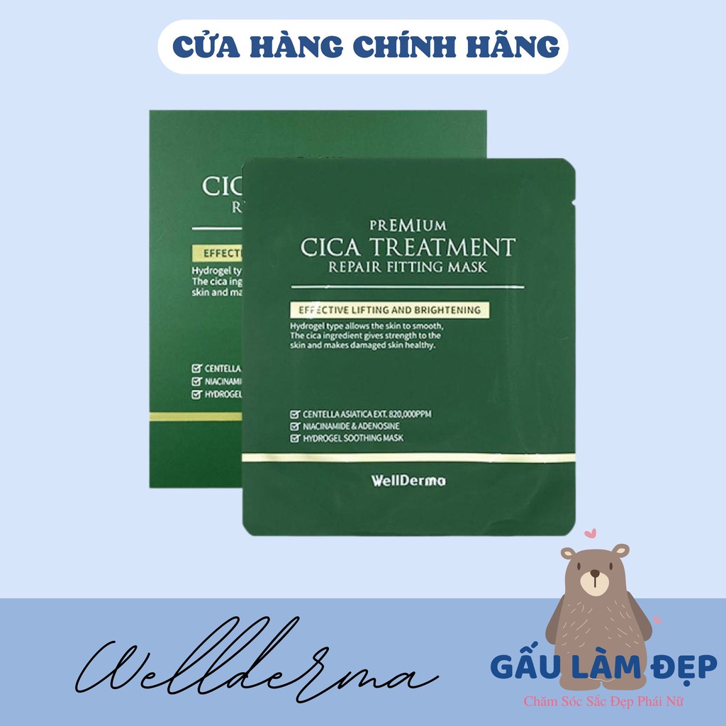 Mặt nạ thạch rau má WellDerma PREMIUM CICA TREATMENT - Xanh lá