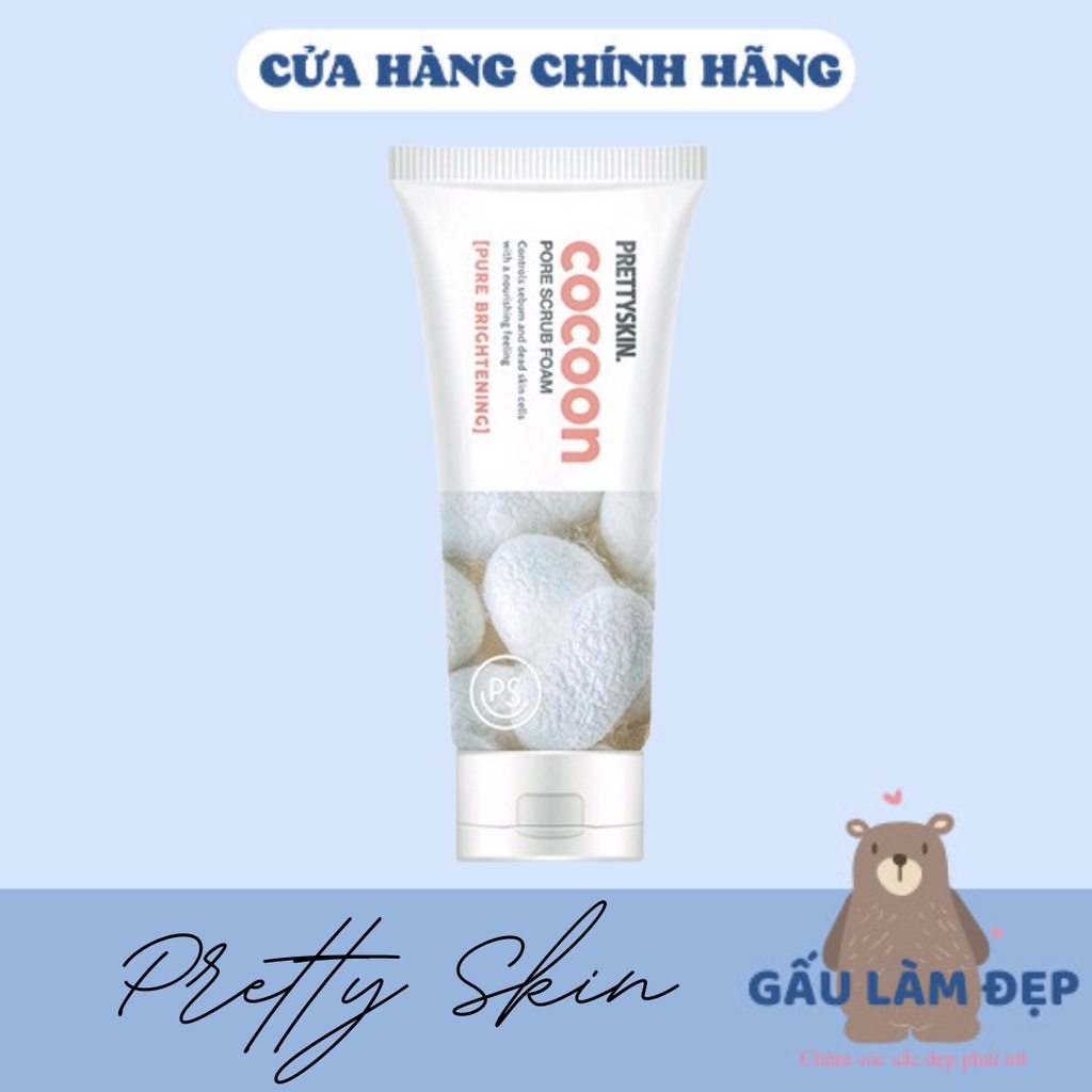 Sữa Rửa Mặt Kén Tằm 2in1 Tẩy Da Chết PrettySkin Cocoon Pore Scrub Foam - 150ml
