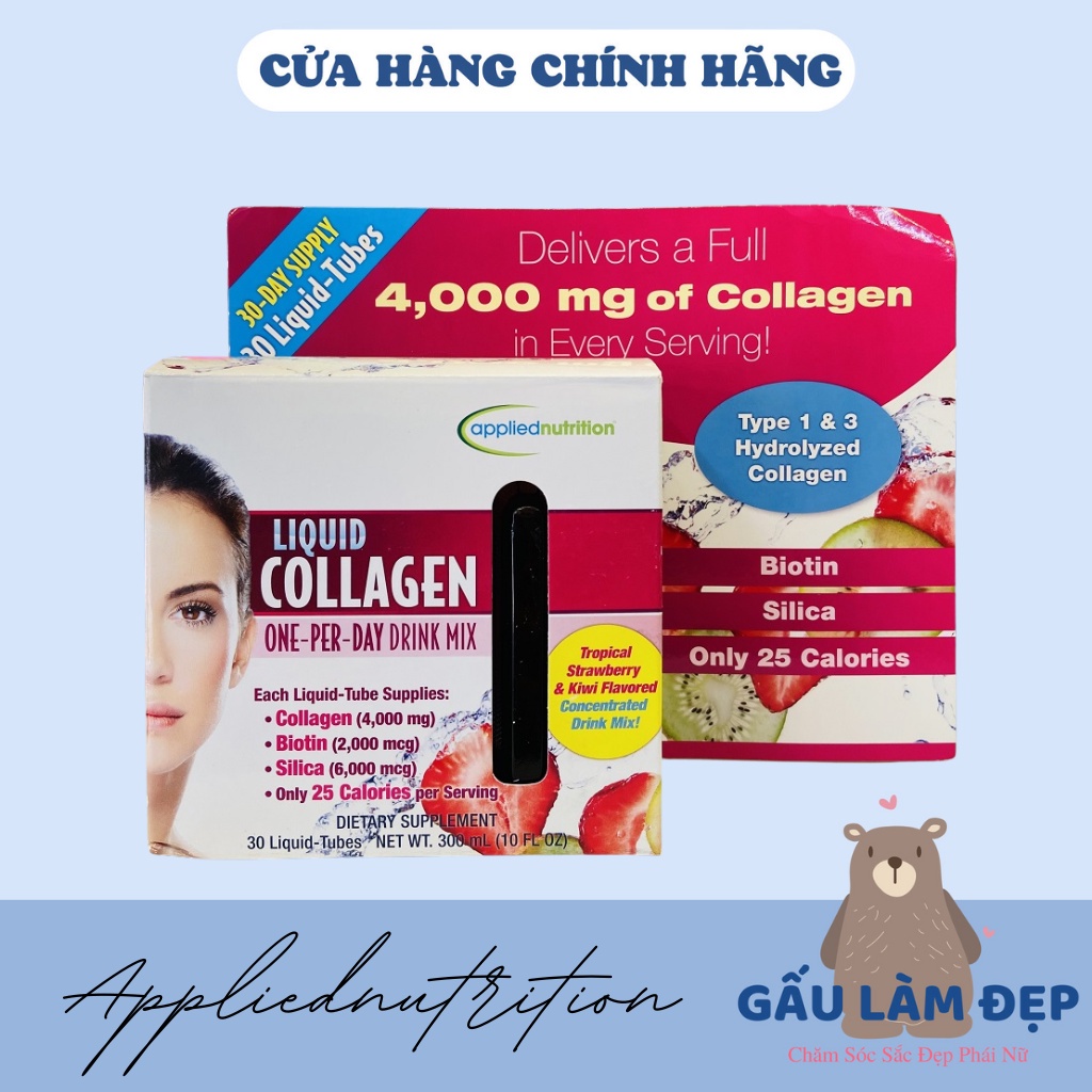 Collagen Liquid Hỗ Trợ Đẹp Da Chống Lão Hóa APPLIED NUTRITION Mỹ - 30 ống