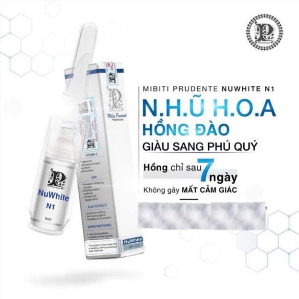 Kem Hồng Nhũ Hoa Nuwhite N1 Mibiti Prudente, Kem Làm Hồng Ti N1 Nuwhite 5mL  Chính Hãng