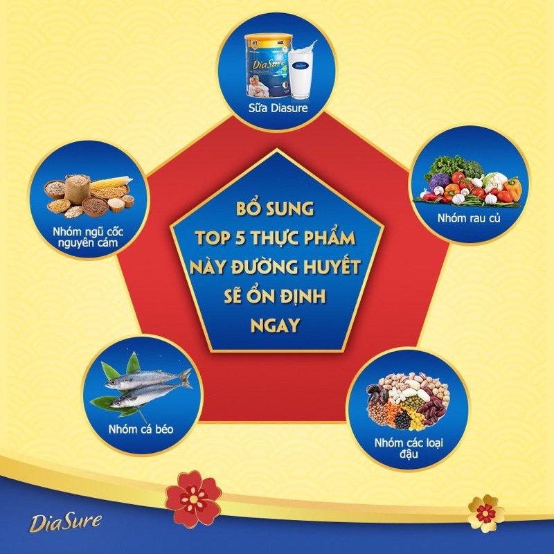 Sữa tiểu đường Diasure hộp giấy 850g 34 gói nhỏ tiện lợi, dễ sử dụng