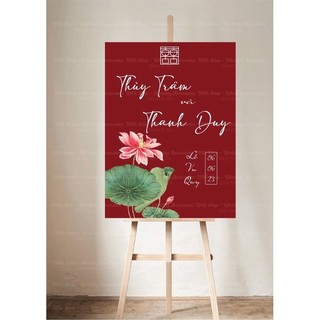 Bảng tên cưới, bảng welcome cổng cưới kt 60x80cm