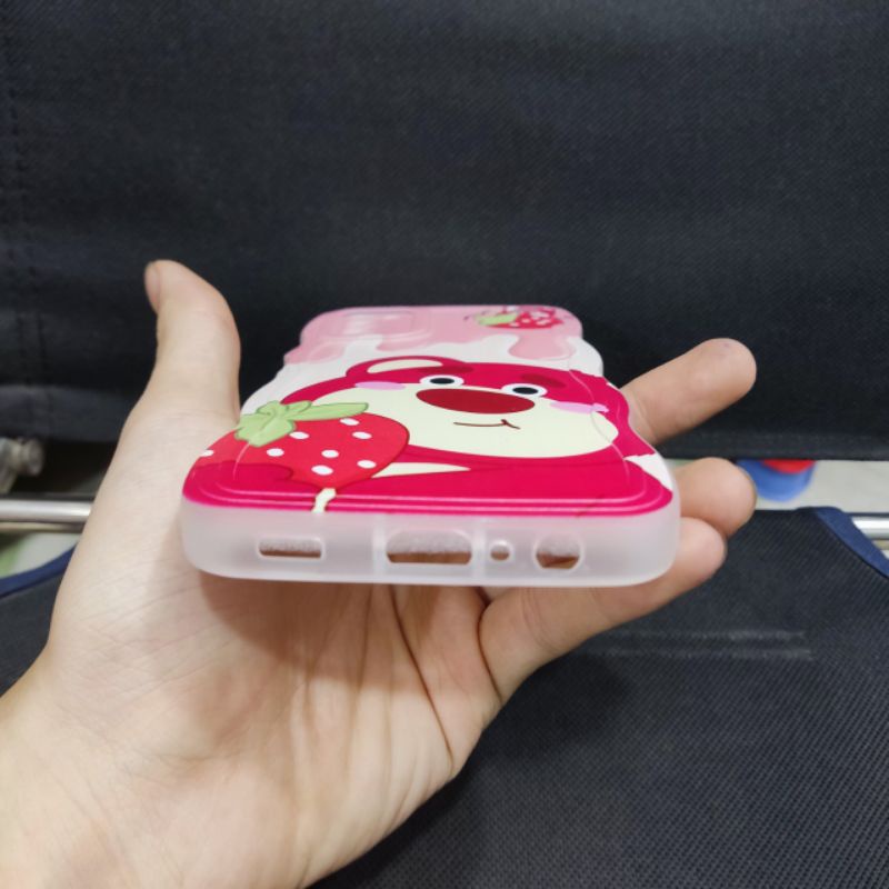 Ốp lưng Samsung A03S dẻo viền lượng sóng lưng in hình gấu dâu