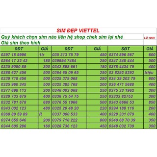 SIM ĐẸP, SIM PHONG THỦY hottt ***