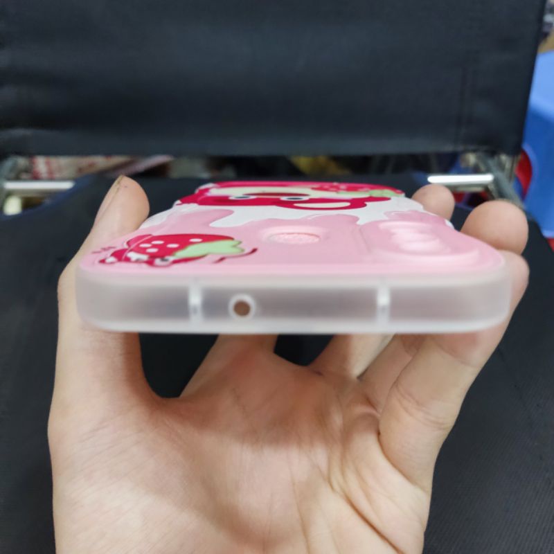 Ốp lưng Samsung A20 / A30 dẻo viền lượng sóng lưng in hình gấu dâu