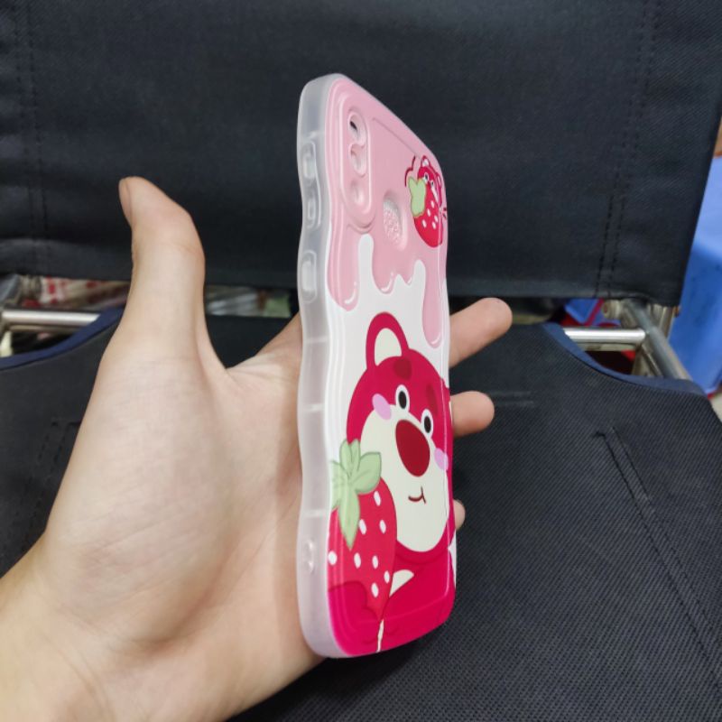 Ốp lưng Samsung A20 / A30 dẻo viền lượng sóng lưng in hình gấu dâu