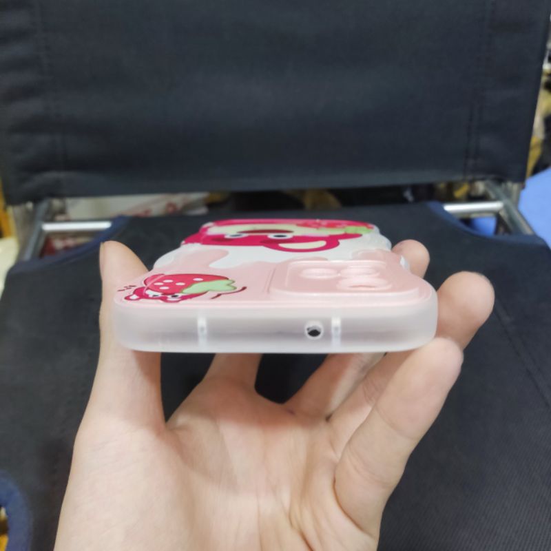 Ốp lưng Vivo Y21 / Y21S / Y33S dẻo viền lượng sóng lưng in hình gấu dâu