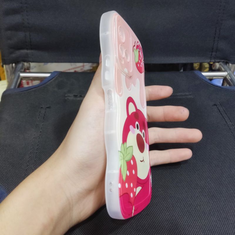 Ốp lưng Vivo Y21 / Y21S / Y33S dẻo viền lượng sóng lưng in hình gấu dâu