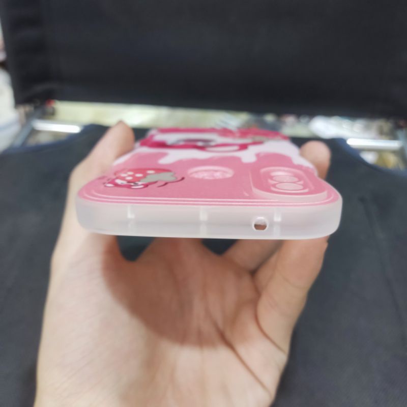 Ốp lưng Huawei nova 3e dẻo viền lượng sóng lưng in hình gấu dâu