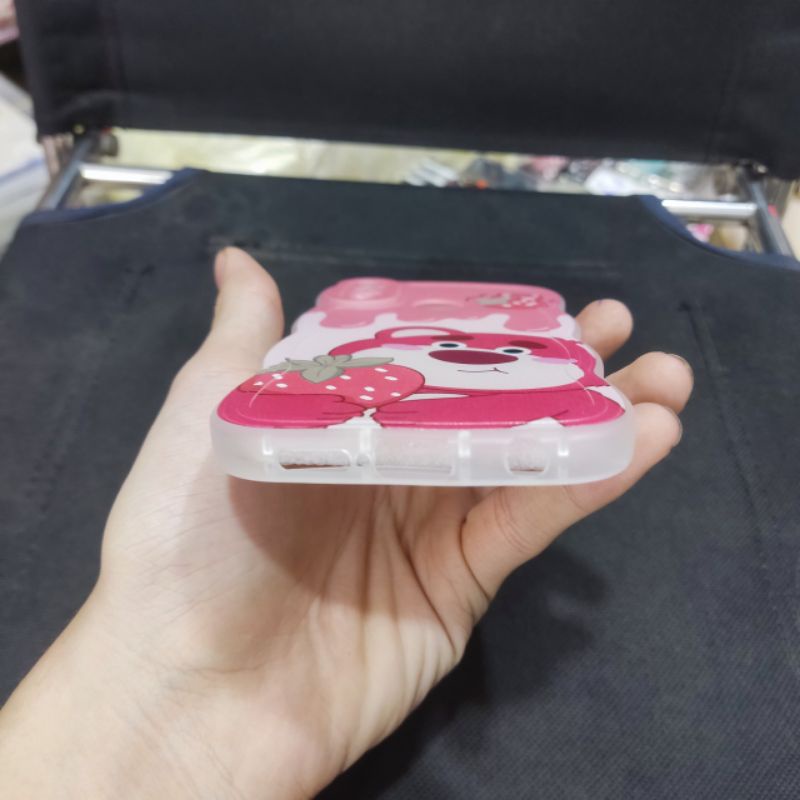 Ốp lưng Huawei nova 3e dẻo viền lượng sóng lưng in hình gấu dâu