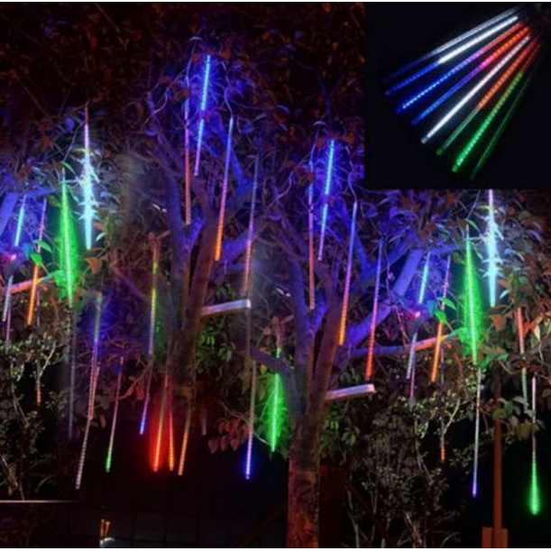 Đèn sao băng hiệu ứng giọt nước 50cm chùm 8 cây, đèn chớp nháy đủ màu