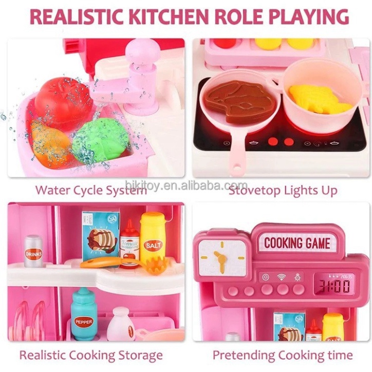 Đồ chơi vali kéo nhà bếp cỡ lớn màu hồng 4in1 dành cho các bé gái nấu ăn