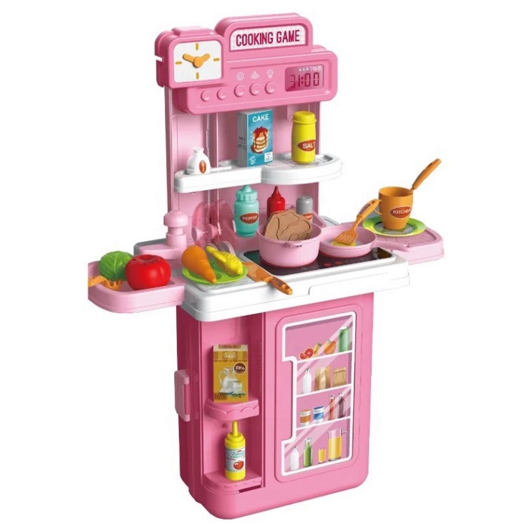 Đồ chơi vali kéo nhà bếp cỡ lớn màu hồng 4in1 dành cho các bé gái nấu ăn
