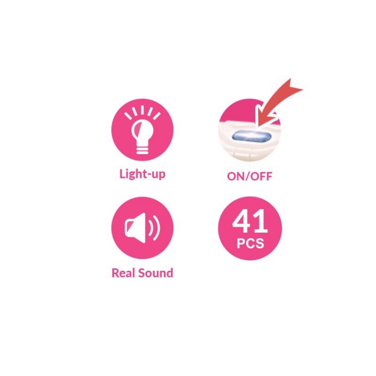 Đồ chơi xe đẩy siêu thị có đèn nhạc  41PCS chi tiết to, kích thước lớn, hàng Cao cấp