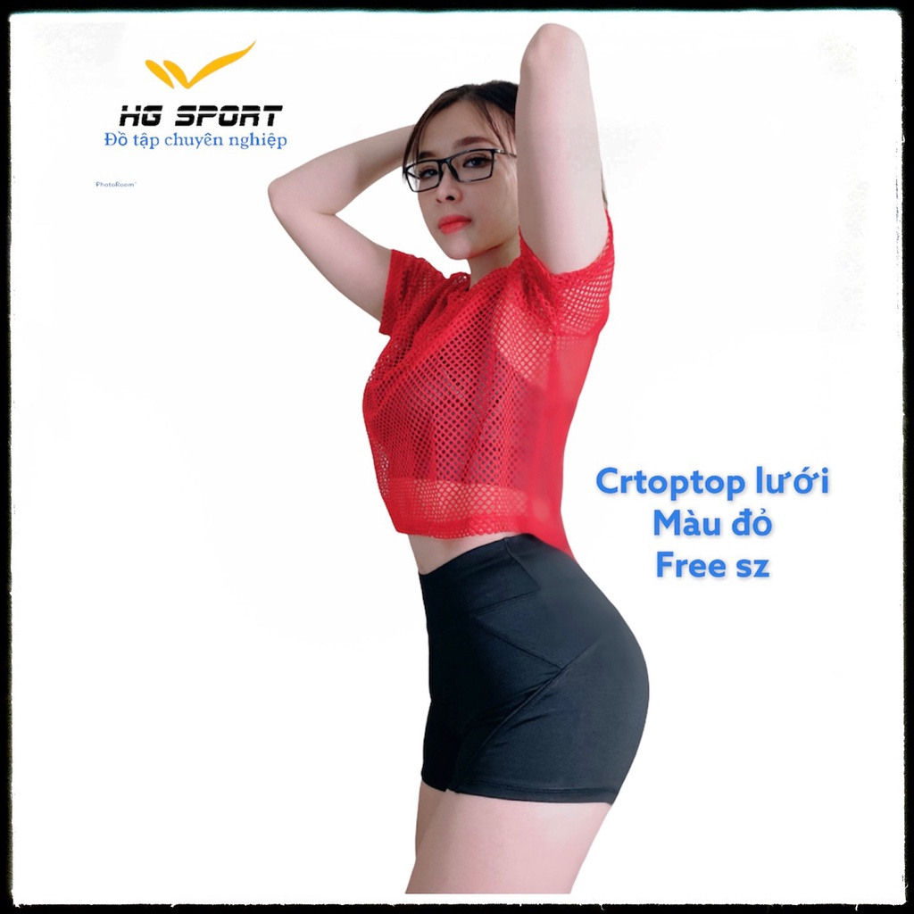 Croptop Tập Gym, Zumba, Thể Thao nữ, Áo Lưới Có Tay từ 45 - 57kg CRTL09