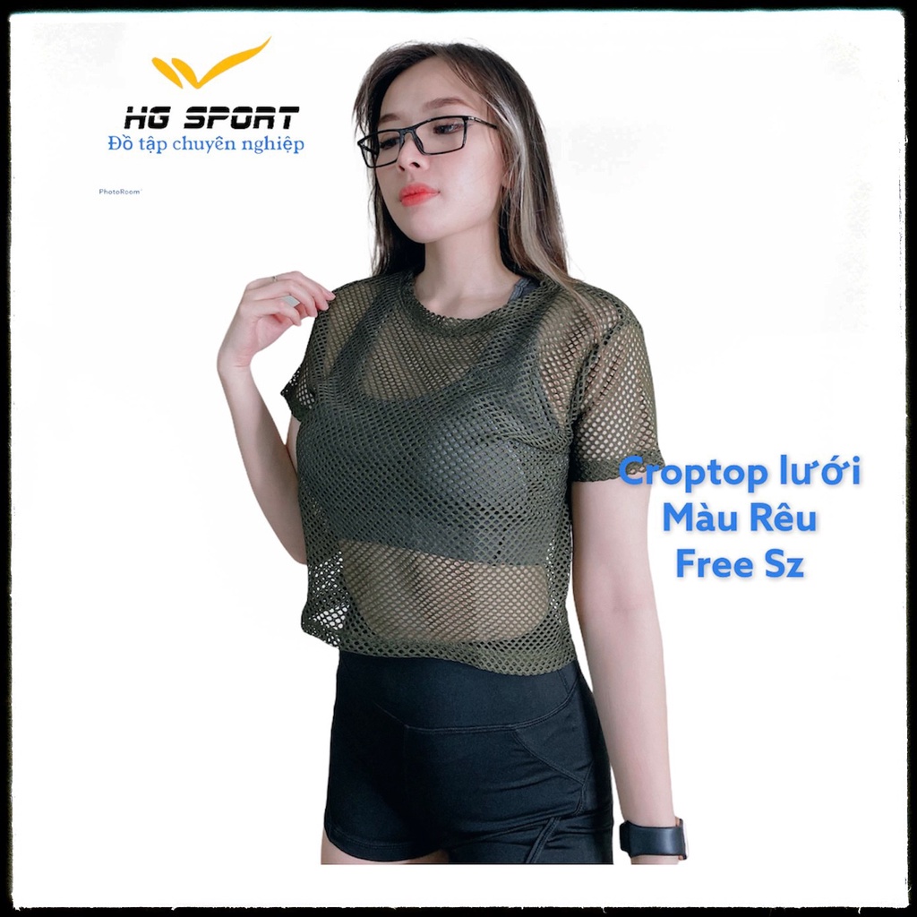 Croptop Tập Gym, Zumba, Thể Thao nữ, Áo Lưới Có Tay từ 45 - 57kg CRTL09