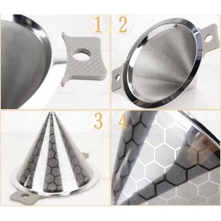 Vợt lọc trà nón - inox 304