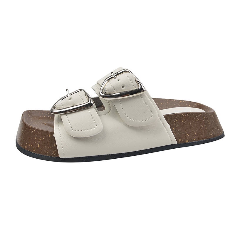 Dép xỏ ngón đế dày Xăng đan tăng chiều cao đế dày màu bạc