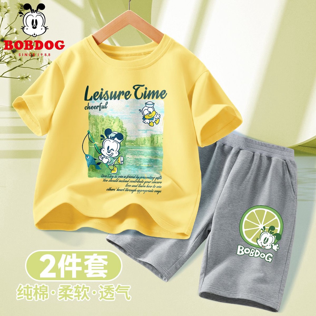 Set Áo Thun Tay Ngắn Và Quần Short Thời Trang Mùa Hè Cho Bé Trai