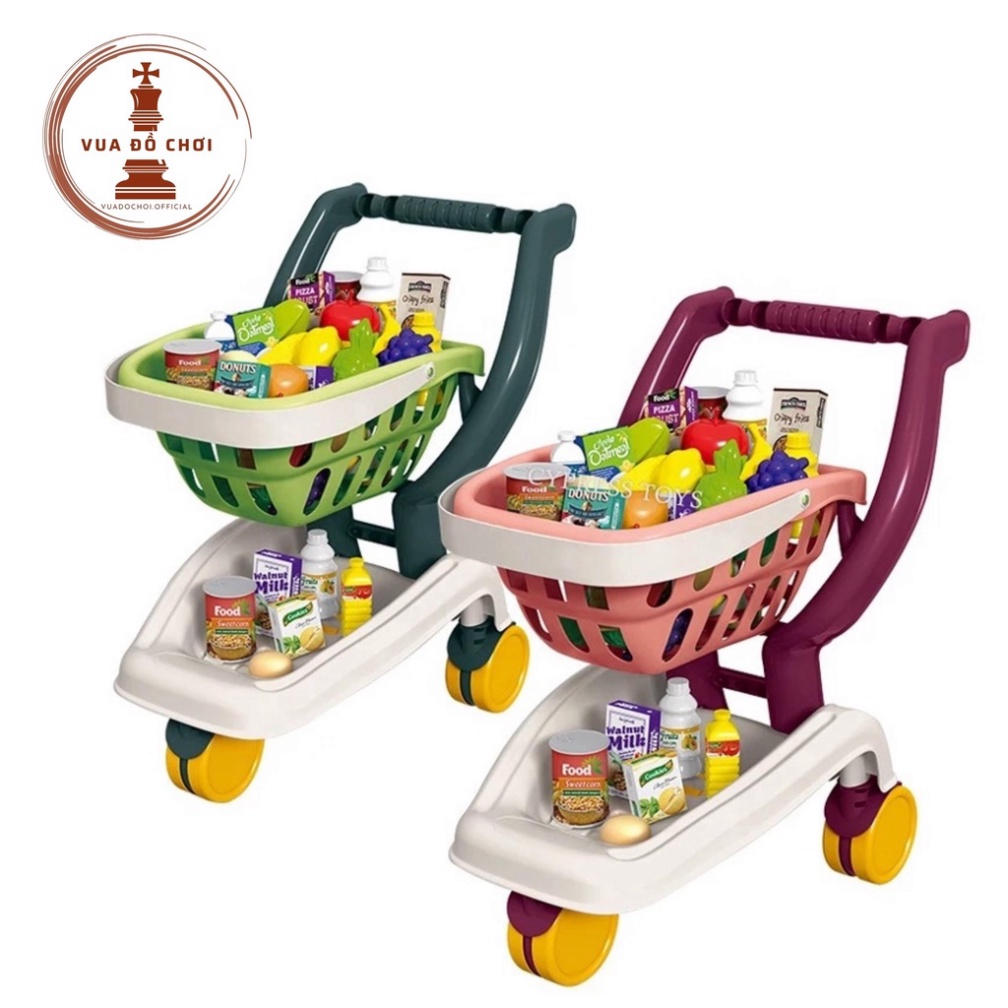 Đồ chơi xe đẩy siêu thị 2 tầng 31PCS  51x 43 x 35 cm chi tiết to, kích thước lớn Cao cấp