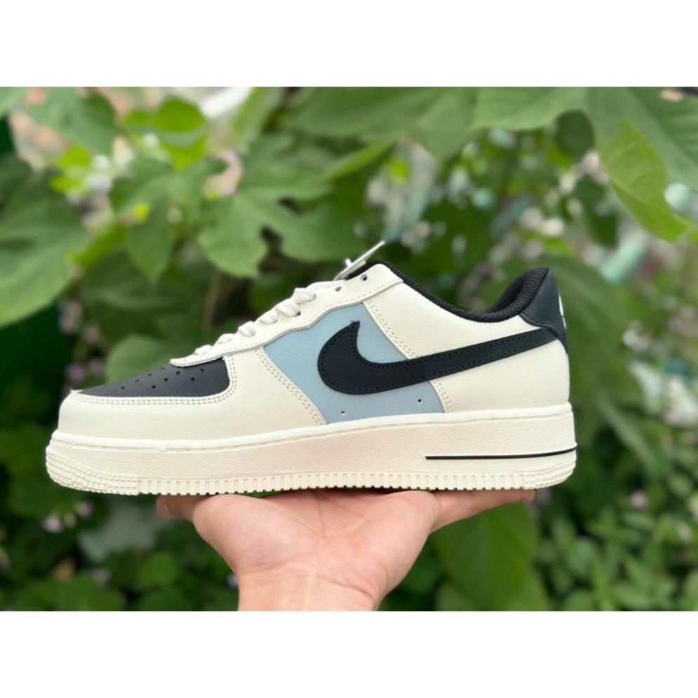 Giày_Nike Air Force 1 Mũi Đen, Giày AF1 Cream And Black Đế Air Bản Chuẩn, Đủ Size Nam Nữ Full Box Bill