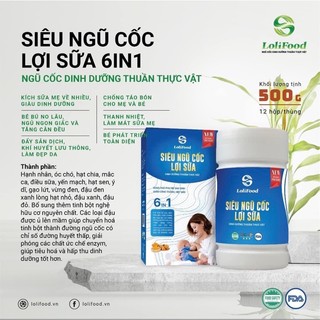 Ngũ cốc lợi sữa | bột ngũ cốc lợi sữa long liên 6 in 1 lolifood cao cấp