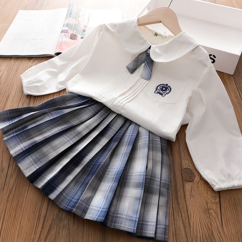 Áo Sơ Mi Trắng Tay Dài Phong Cách Anh Quốc Cho Bé Gái