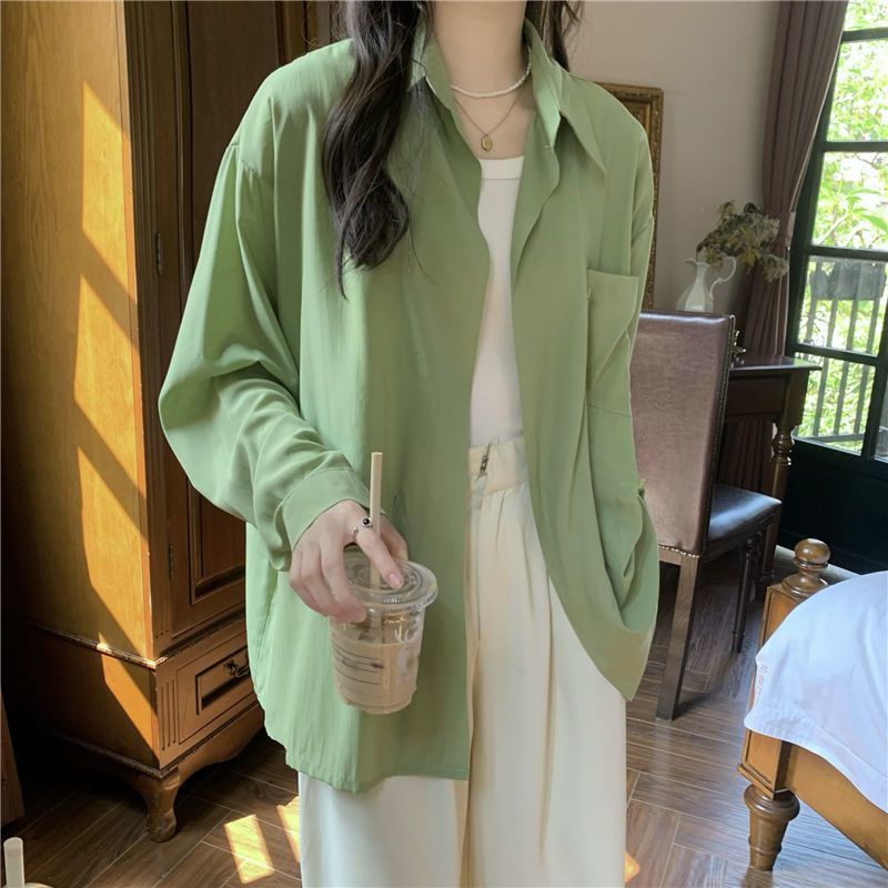 Jiashucheng Áo Sơ Mi Tay Dài Màu Tím Phong Cách Hàn Quốc Cổ Điển Thời Trang Mùa Xuân Mới Cho Nữ