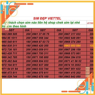 SIM 4G 1 NĂM SIM VIETTEL SỐ ĐẸP 09 THEO PHONG THỦY TẠI ĐÂY LÔ 6 hottt _ ĐẸP 5*