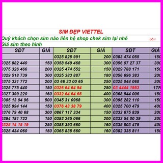 Sim 4g 1 năm sim viettel số đẹp phong thủy lô 1 hottt
