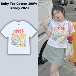 Áo baby tee fide thun cotton 100%, áo thun baby tee trendy 2023 winshop001 new 2023