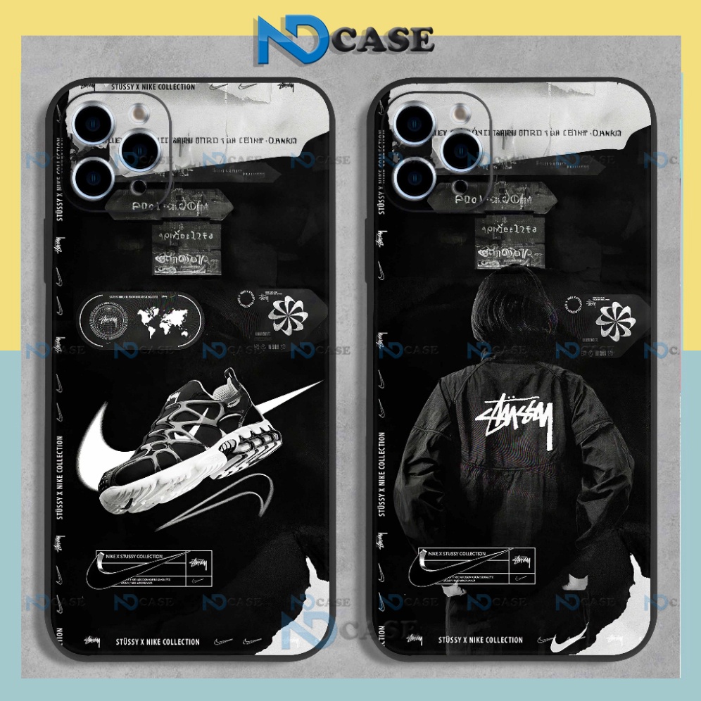 Ốp lưng iphone nike stussy cạnh vuông chống sốc bảo vệ camera silicon dẻo ip 6/6s/7/8/X/XS/11/12/13/14 Pro Plus Max