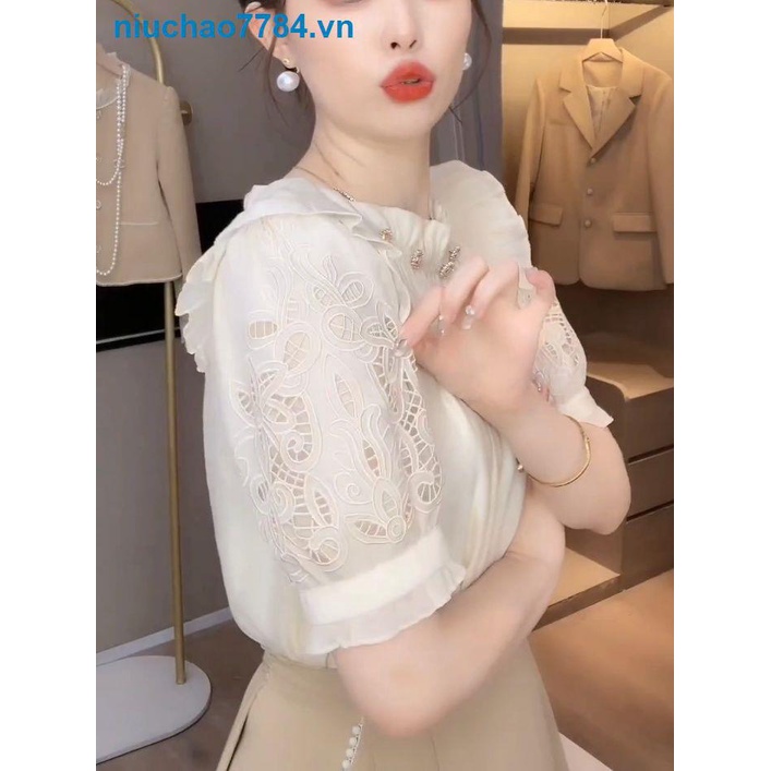 Áo Sơ Mi Ngắn Hai Lớp Trước Và Sau Phong Cách Phương Tây Thời Trang Mùa Hè Cho Nữ sm