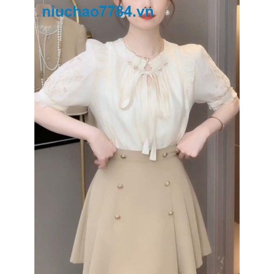 Áo Sơ Mi Ngắn Hai Lớp Trước Và Sau Phong Cách Phương Tây Thời Trang Mùa Hè Cho Nữ sm