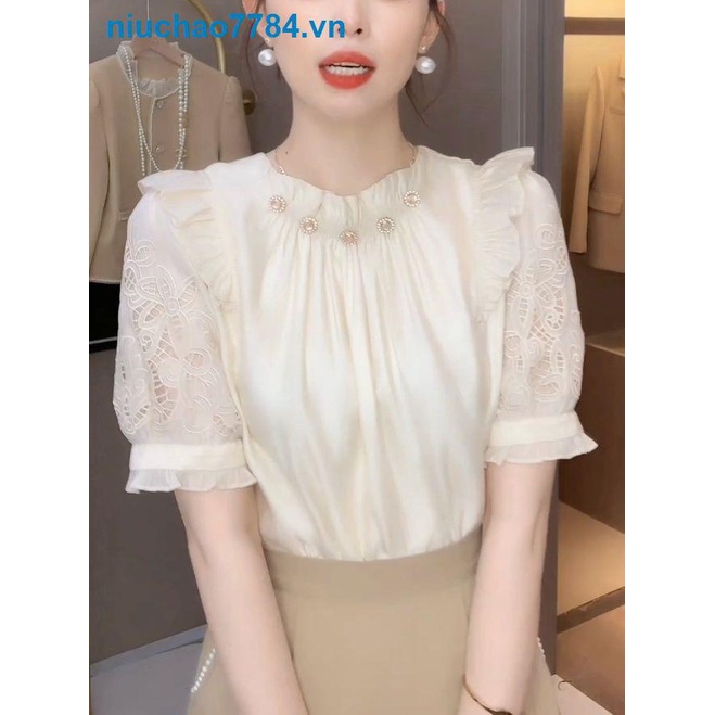 Áo Sơ Mi Ngắn Hai Lớp Trước Và Sau Phong Cách Phương Tây Thời Trang Mùa Hè Cho Nữ sm