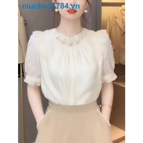 Áo Sơ Mi Ngắn Hai Lớp Trước Và Sau Phong Cách Phương Tây Thời Trang Mùa Hè Cho Nữ sm