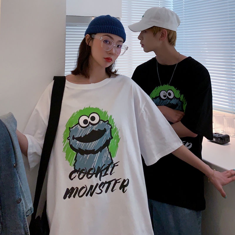 Jiashucheng Áo Thun Tay Ngắn Dáng Rộng Phong Cách Hàn Quốc Thời Trang Mùa Hè Cho Cặp Đôi