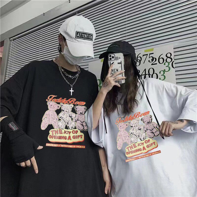 Jiashucheng Áo Thun Tay Ngắn Dáng Rộng Phong Cách Hàn Quốc Thời Trang Mùa Hè Cho Cặp Đôi