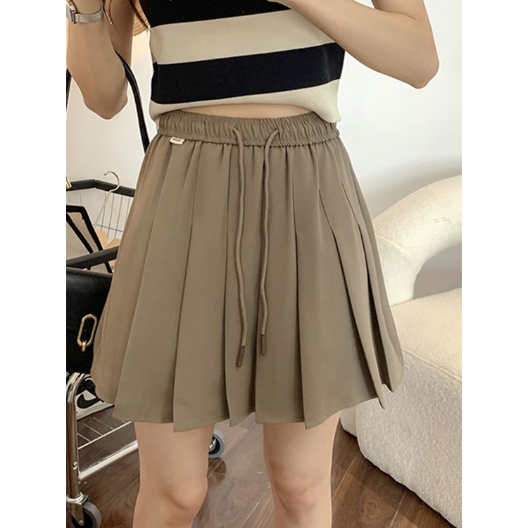 Jiashucheng Chân Váy Chữ A Xếp Ly Lưng Cao Thời Trang Mùa Hè Hàng Mới Dành Cho Bạn Nữ