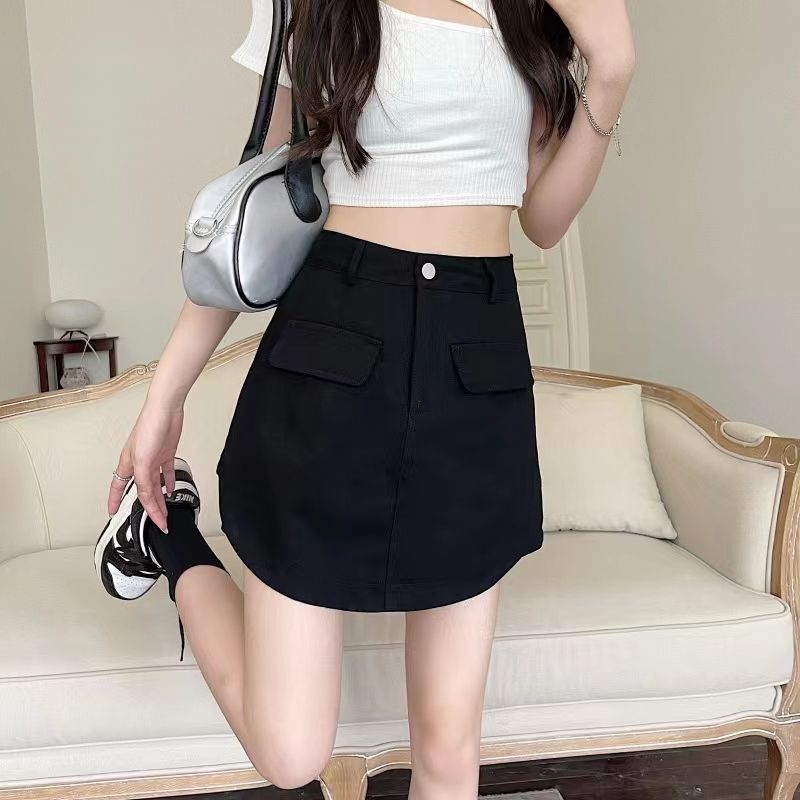 Jiashucheng Váy Cạp Cao Hakama Giả Hai Mảnh Không Đối Xứng Phong Cách Mới Mùa Hè Cho Nữ