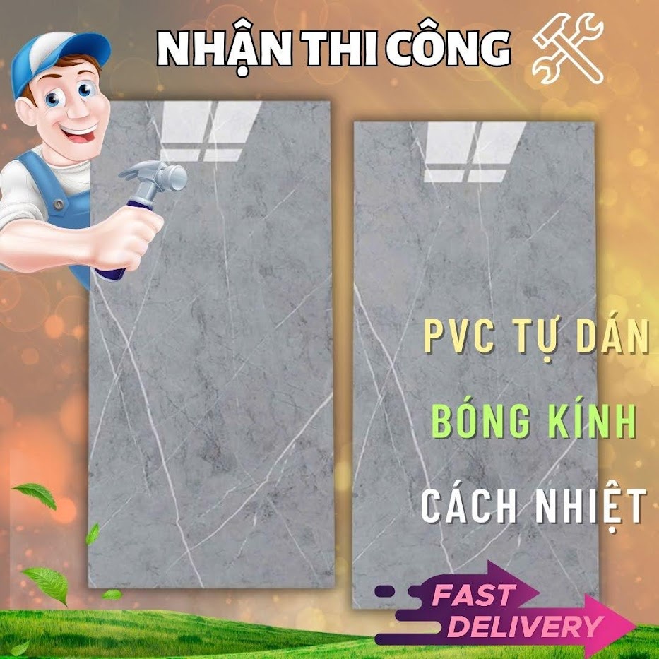 COMBO 10 Tấm Xốp Dán Tường 3D Giả Đá Xám La Mã Bóng có Sẵn Keo, PVC xám la mã 30x60