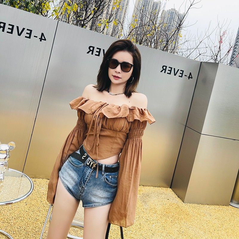 Jiashucheng Quần Short Denim Mùa Hè 2023 Dáng Ôm Lưng Thấp Siêu Co Giãn Dễ Phối Đồ Phong Cách Mới Cho Nữ