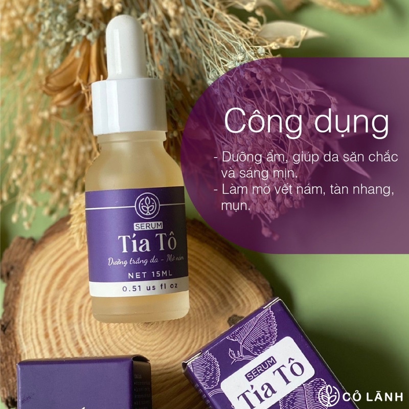 Serum tía tô 4ml trắng da, mờ nám, giảm thâm