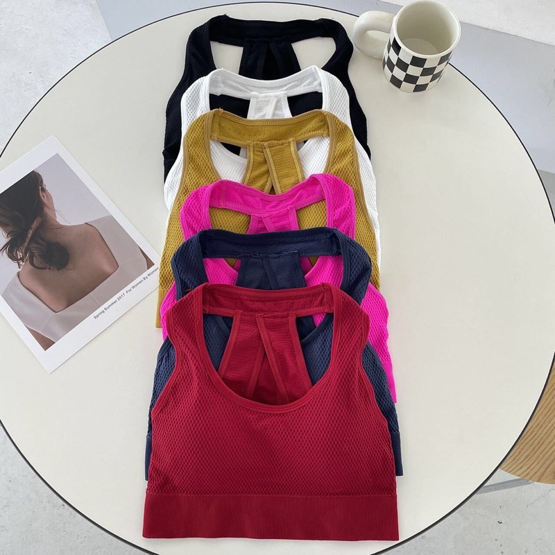 Áo bra tập gym yoga đúc lỗ 3 dây kiểu mới