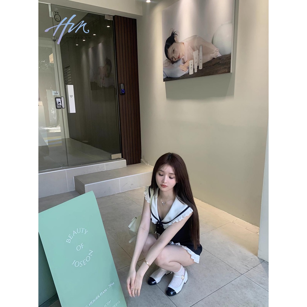 Đầm Đen Cổ Thủy Thủ Dáng Ôm Thời Trang Phong Cách Mới 2023