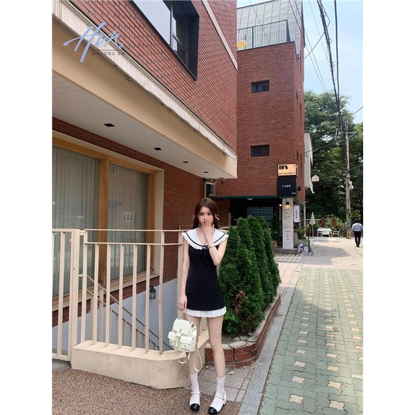 Đầm Đen Cổ Thủy Thủ Dáng Ôm Thời Trang Phong Cách Mới 2023