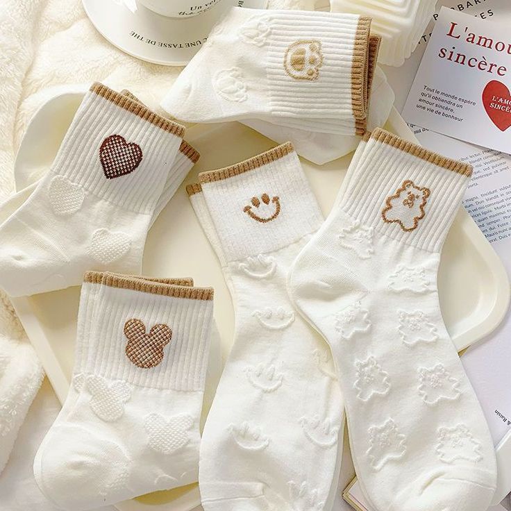 Vớ Mỏng Cổ Cao Thoáng Khí In Họa Tiết Hoạt Hình Phong Cách Hàn Quốc Thời Trang Mùa Hè Cho Nữ