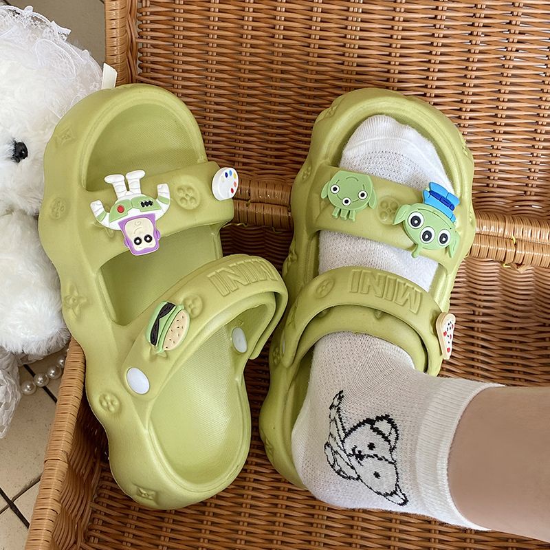 Giày Sandal Đế Mềm Dày Hai Cách Mang Chống Trượt Thoải Mái Thời Trang Mùa Hè Dành Cho Bạn Nữ